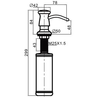 Дозатор для кухонной мойки Gappo G403-3 300 мл песочный
